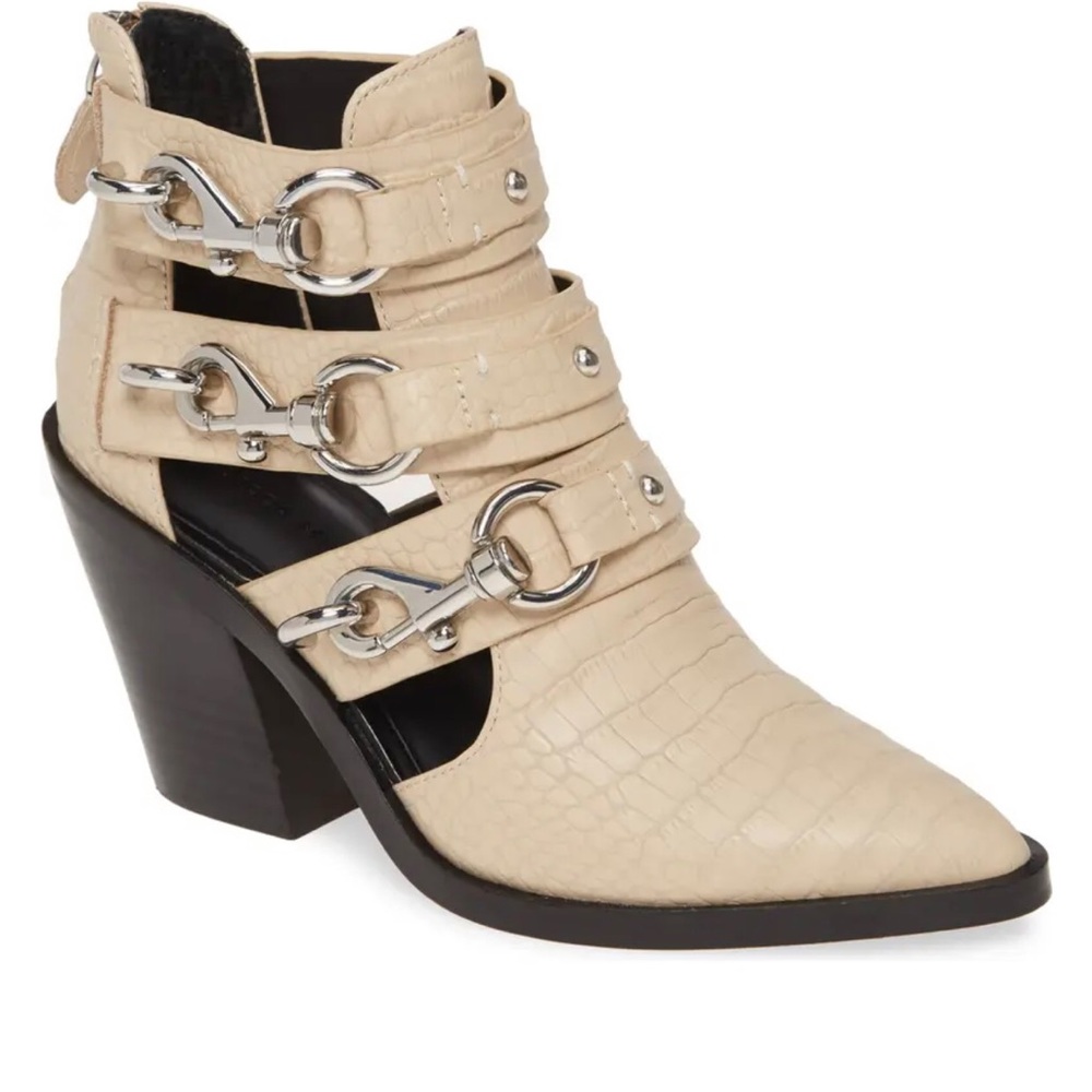 NWT Rebecca Minkoff croc leather Bootie / BOHEMIAN